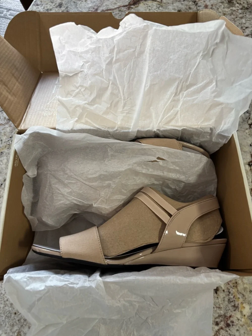 Life Stride Beige Open-Toe Slide Sandals - Picture 5 of 8